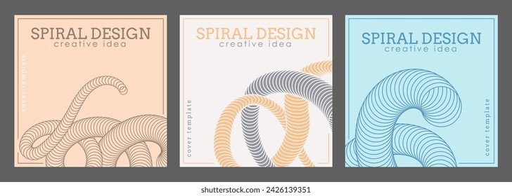 A new design trend. Spiral design. Template for a cover, banner, posters, brochures, magazine. Creative idea of the catalog, interior design and decor