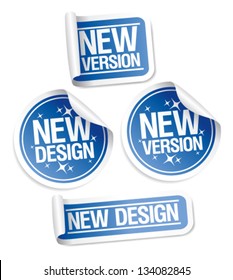 New Design And Version Stickers Set.