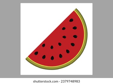 new design watermelon slice illustration