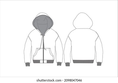 New design Zipper hoodie Vector 