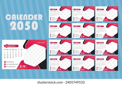 nuevo diseño de calendario de escritorio editable