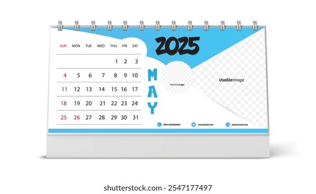 New Desk May Calendar 2025
