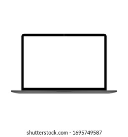 New device. Realistic   laptop notebook with Blank Screen Isolated. 15 inch Laptop.for Project, Presentation. Blank Device Mock Up. Easily Editable Vector. EPS 10