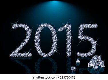 New diamond 2015 Year, vector illustration