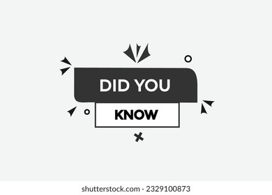 new did you know, level, sign, speech, bubble  banner,
