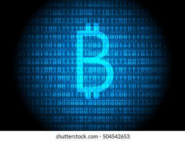 New Digital Currency Bitcoin with decimal number background