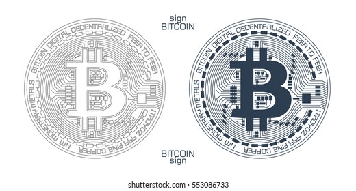 new digital currency sign with detailed system showing stylized block-chain technology