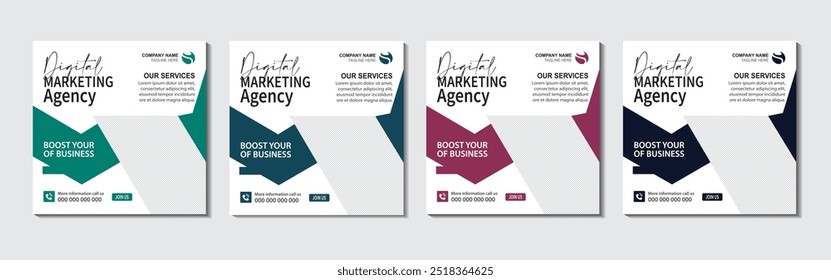 New Digital marketing agency and corporate social media post template