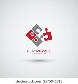 New digital puzzle logo design template