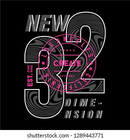 new dimension graphic typography vector design  t shirt background black