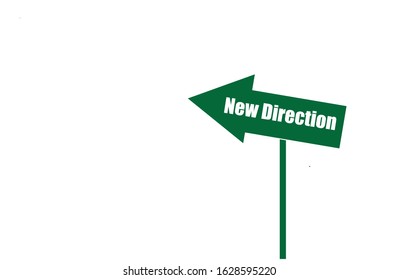 New Direction arrow vector business concept on simple white background for pause, stop, and change direction.
