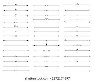 Conjunto de elementos ornamentales caligráficos de la colección de nuevos divisores