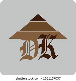 New DK logo design on cool background.