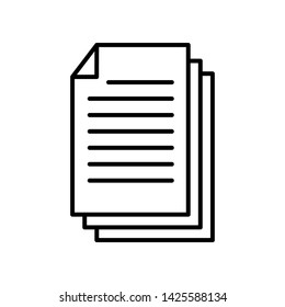 New document icon for design simple emblem isolated , paper black line illustration eps 10 background white