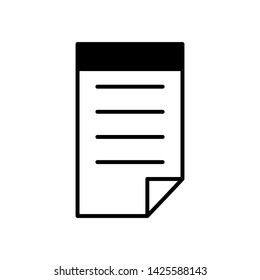 New document icon for design simple emblem isolated , paper black line illustration eps 10 background white