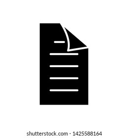New document icon for design simple emblem isolated , paper black line illustration eps 10 background white