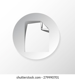 New document icon, on paper circle, isolated on white background