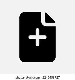 New document icon in solid style, use for website mobile app presentation