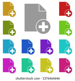 new document, text multi color icon. Simple thin line, outline vector of Text editor icons for UI and UX, website or mobile application