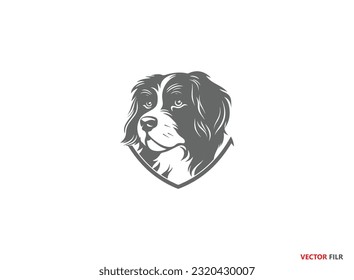 New Dog Pet Lover Logo Vector Icon Line Art Outline,  Vector Pet Shop Logo Design Template. Modern Animal Icon Label For Store, Veterinary Clinic, Hospital, Shelter, Business Services. Flat design