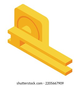 Nuevo icono del mango de puerta. Isométrico del nuevo icono vectorial de la manecilla de la puerta para el diseño web aislado en fondo blanco