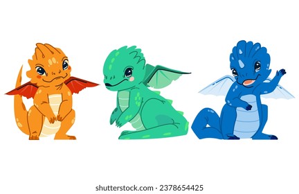 new dragon baby vector. china happy, card banner, art holiday new dragon baby character. flat cartoon illustration