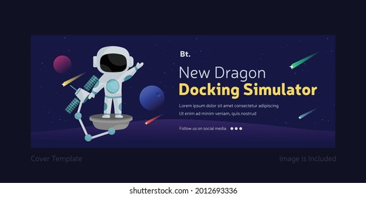 New dragon docking simulator facebook cover page template