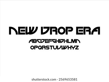 NEW DROP ERA font for logo and headline. Isolated vector typeset