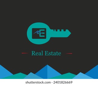 new E  logo real estate for branding company. construction template vector illustration for your brand.2024