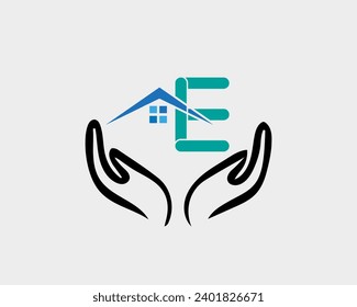 new E  logo real estate for branding company. construction template vector illustration for your brand.2024