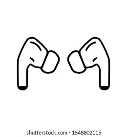 New earphone pro vector icon, wireless headphones symbol. simple, flat design for web or mobile app