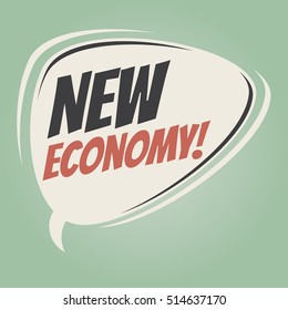 new economy retro speech balloon