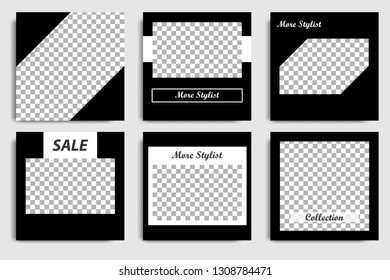 New Editable minimal square banner template. Black and white background color. Suitable for social media post and web/internet ads. Vector illustration with photo college.