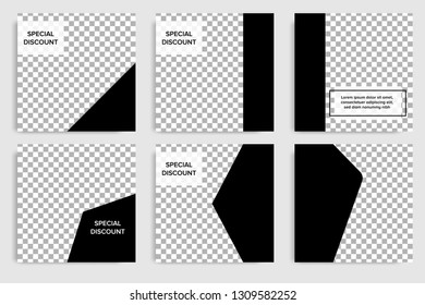 New Editable minimal square banner template. Black and white background color. Suitable for social media post and web/internet ads. Vector illustration with photo college.