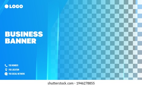 New editable template for business. Business template with compartment for image