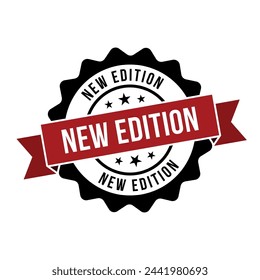 New Edition Stamp, New Edition Round Sign With Ribbon