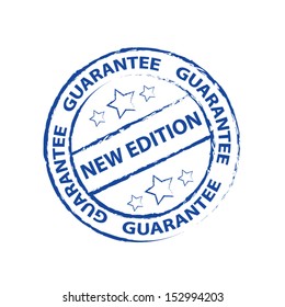 New edition vector blue stamp, eps10 illustration 
