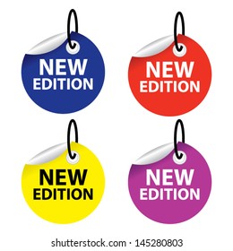 New edition vector labels, eps10 illustration