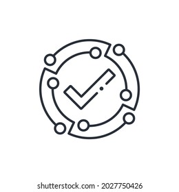 New electronic level. Modernization and renewal of equipment. Vector linear icon isolated on white background.