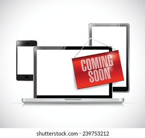 new electronics coming soon. illustration design over a white background