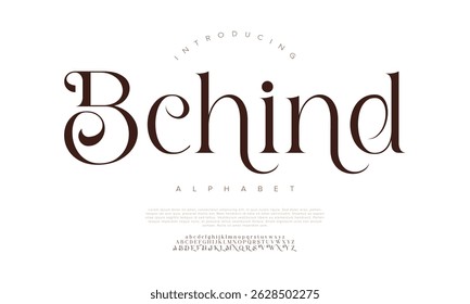 New elegant awesome alphabet letters font and number. Classic Lettering Minimal Fashion Designs. Typography fonts regular uppercase and lowercase. vector illustration

