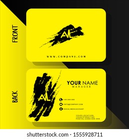 new elegant yellow brush design of Business card elegant AL
