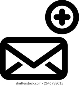 New Email, Add Email, Create Email Outline Icon