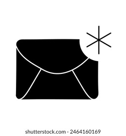 New email black hand drawn icon