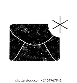 New email black hand drawn icon in grunge look