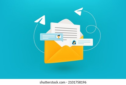 New email concept. 3d vector illustration