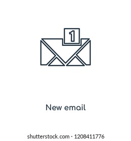 New email concept line icon. Linear New email concept outline symbol design. This simple element illustration can be used for web and mobile UI/UX.