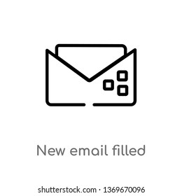 new email filled envelope vector line icon. Simple element illustration. new email filled envelope outline icon from user interface concept. Can be used for web and mobile