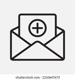 New email icon in line style, use for website mobile app presentation