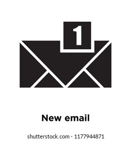 New email icon vector isolated on white background, logo concept of New email sign on transparent background, filled black symbol